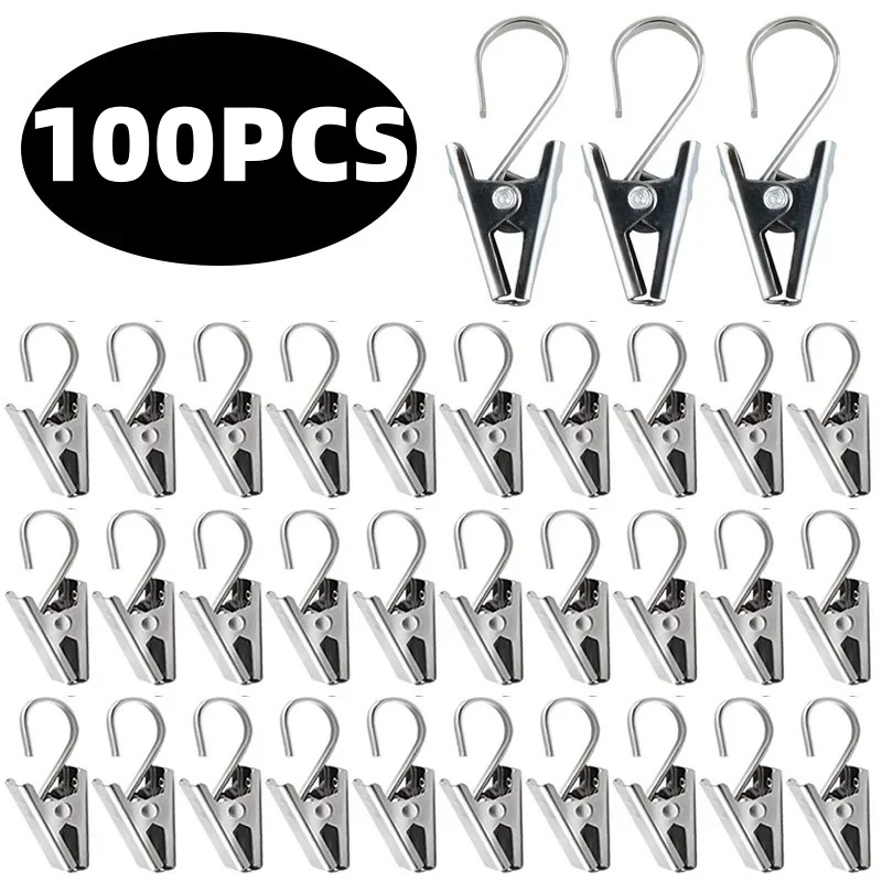 Lighting Decor Photos - 100/50/10Pcs Stainless Steel Curtain Clip Sturdy