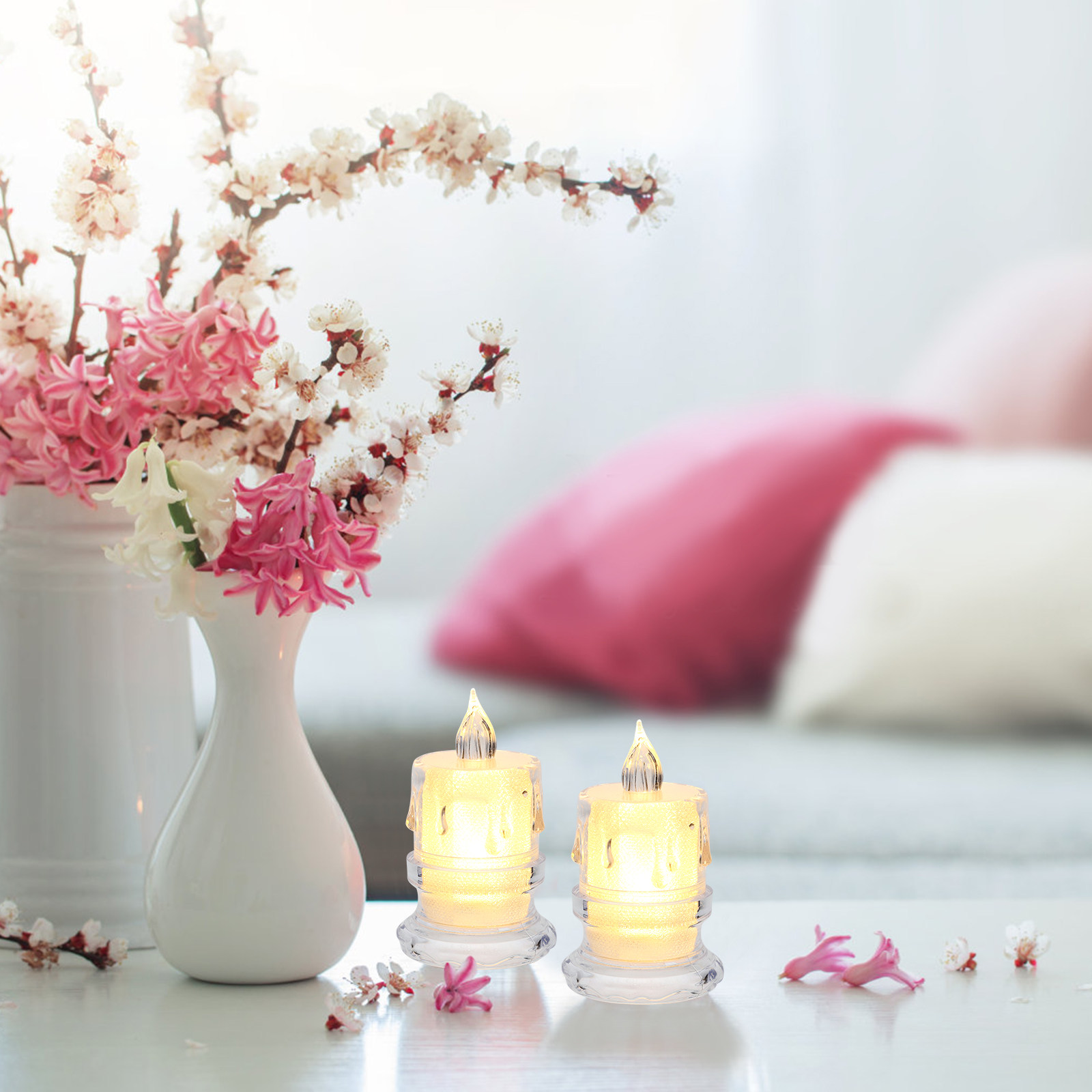 Lighting Decor Photos - 12Pcs LED Lights Clear Flameless Battery