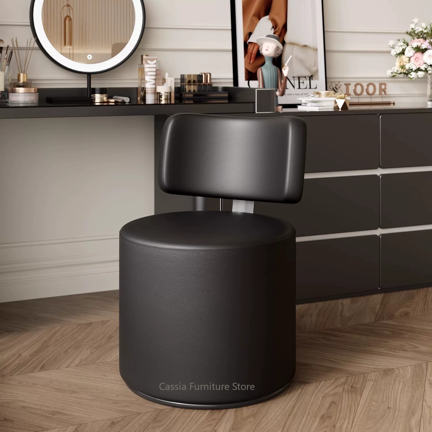 Furniture Lighting & Decor Magazine - Minimalist Light Luxury Swivel Velvet Vanity