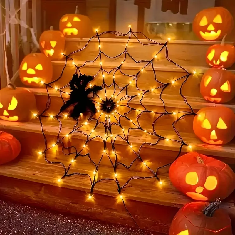 Lighting Decor House - Halloween LED String Light Spider Web