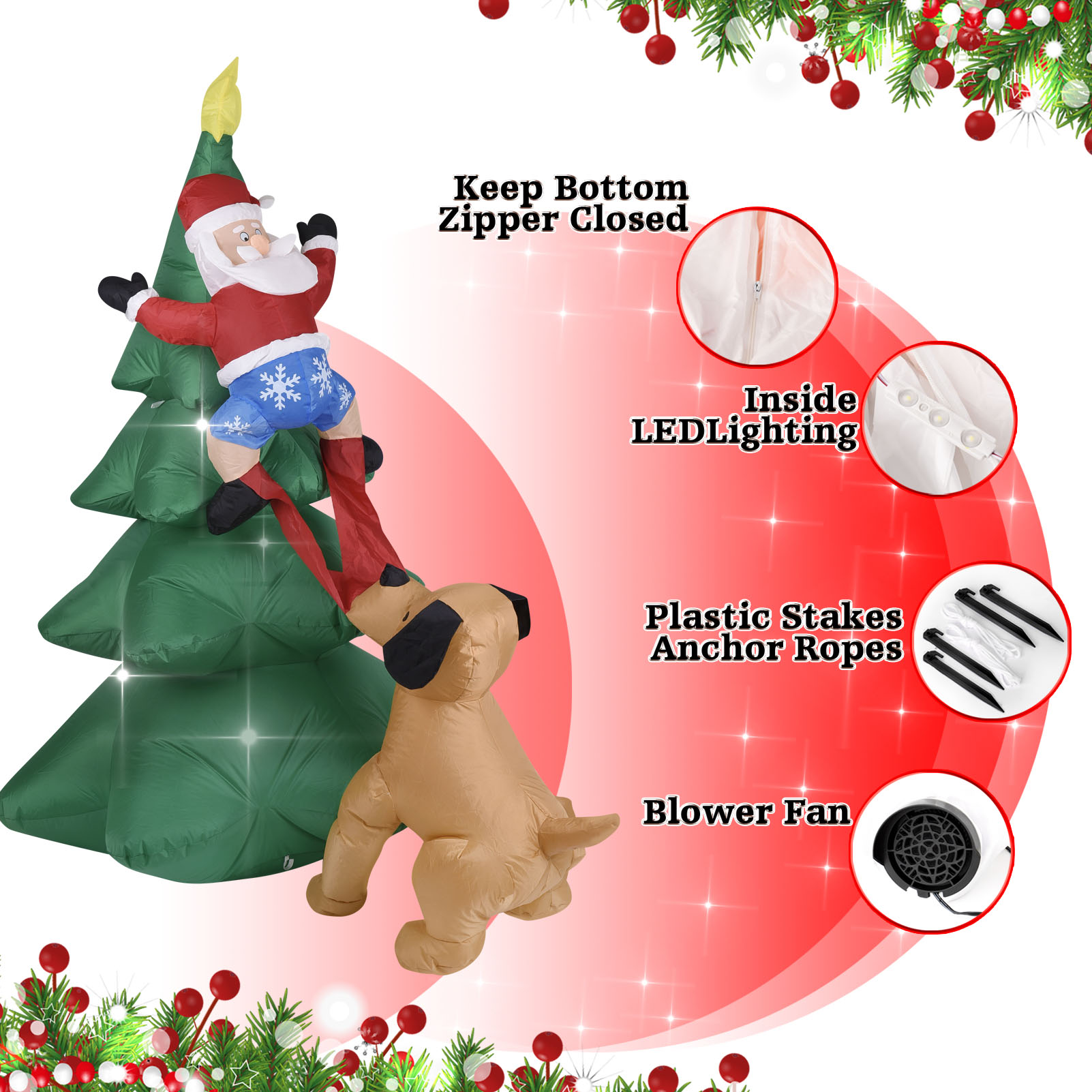 Christmas Inflatable Dog  w/Sa - Home Decor Lighting Tree recension och pris