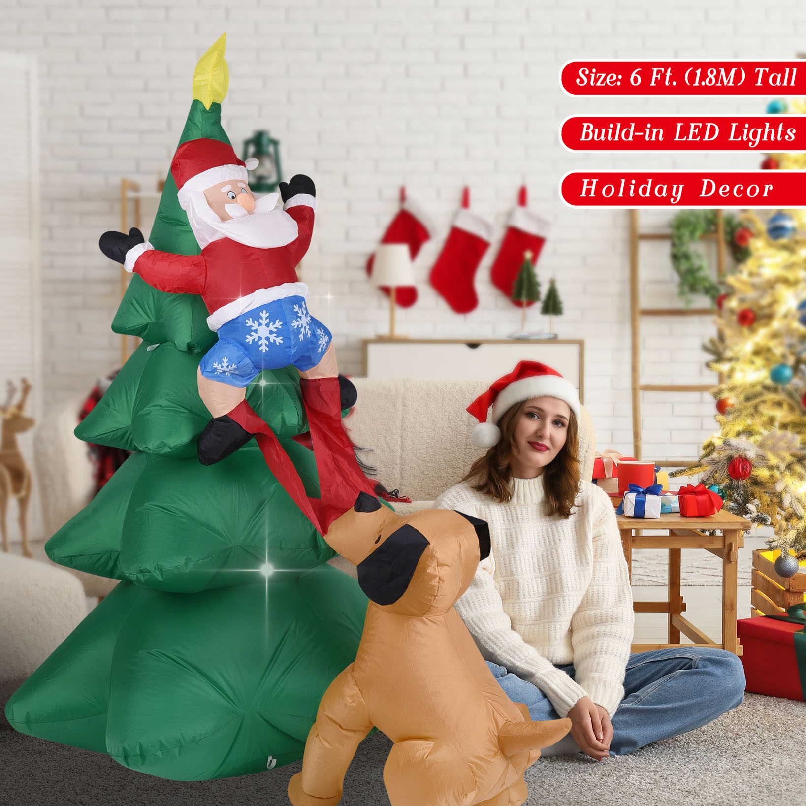 Christmas Inflatable Dog  w/Sa - Home Decor Lighting Tree recension och pris