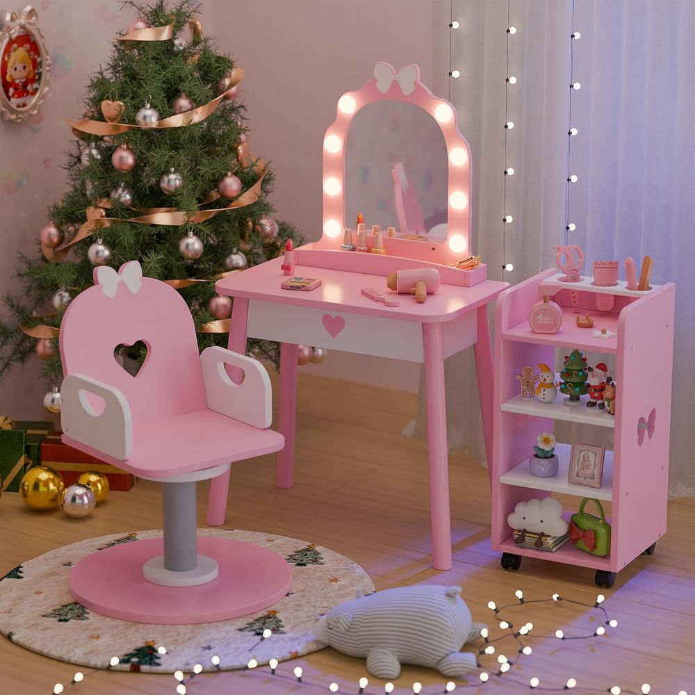 Pink Toddler Vanity Set with L - Furniture Lighting & Decor Magazine recension och pris