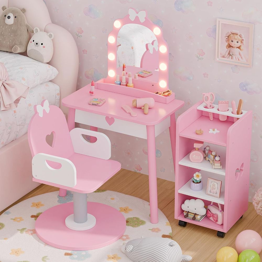 Pink Toddler Vanity Set with L - Furniture Lighting & Decor Magazine recension och pris