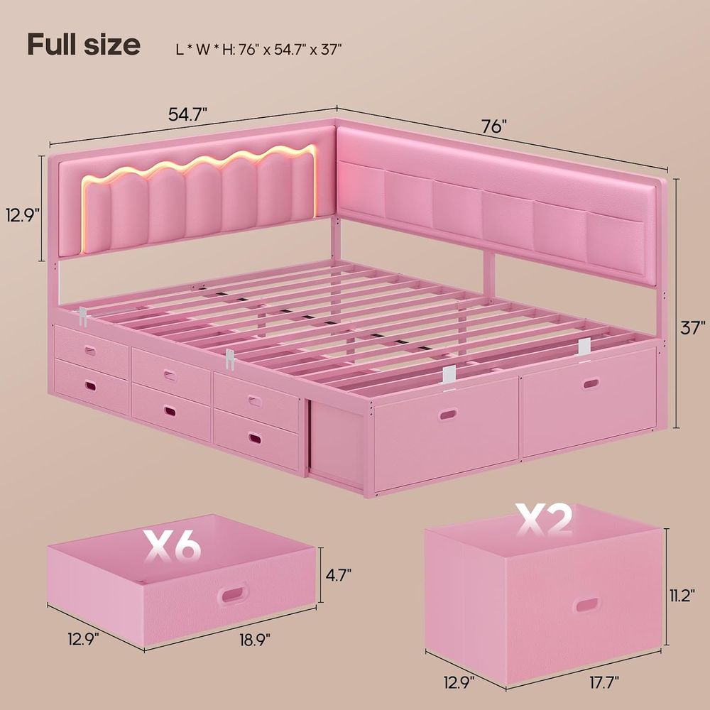 ADORNEVE ull Bed e with 8 Stor - Furniture Lighting & Decor Magazine recension och pris