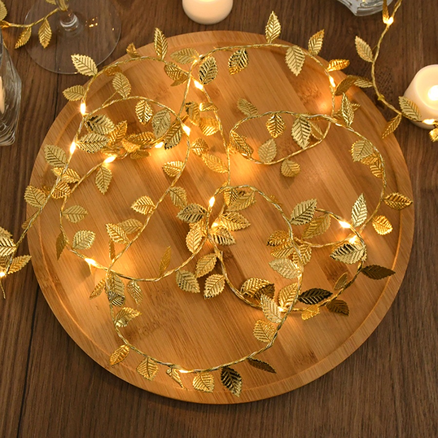 Golden Leaf Rattan Copper Wire - Outdoor Lighting Wedding Decor recension och pris