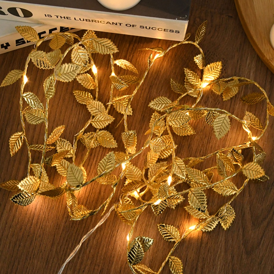 Golden Leaf Rattan Copper Wire - Outdoor Lighting Wedding Decor recension och pris