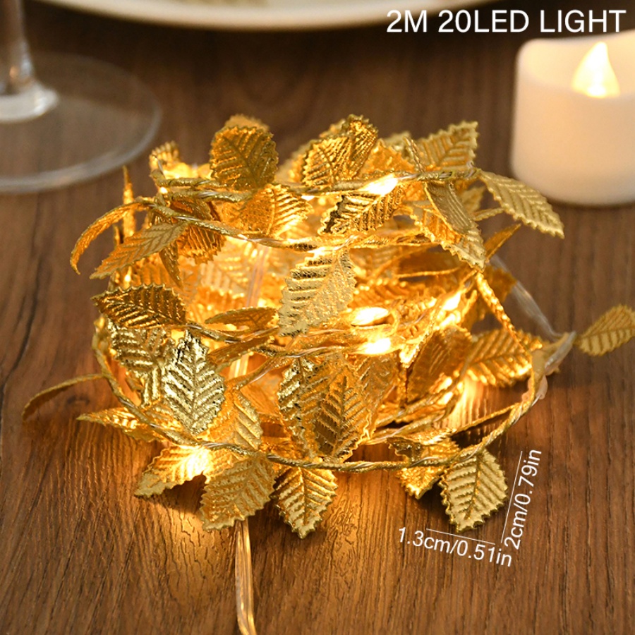Golden Leaf Rattan Copper Wire - Outdoor Lighting Wedding Decor recension och pris