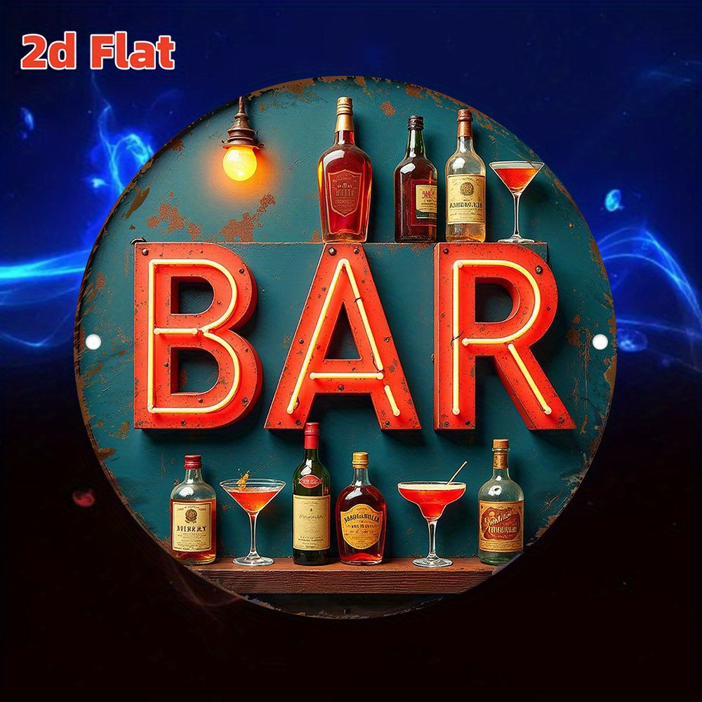 2D Metal Sign, Vintage Neon Ba - Office Lighting Decor recension och pris