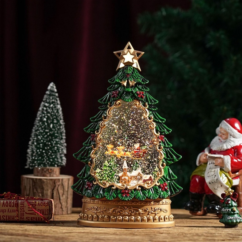 Snow Globe Music Box Christmas - Home Decor Lighting Tree recension och pris