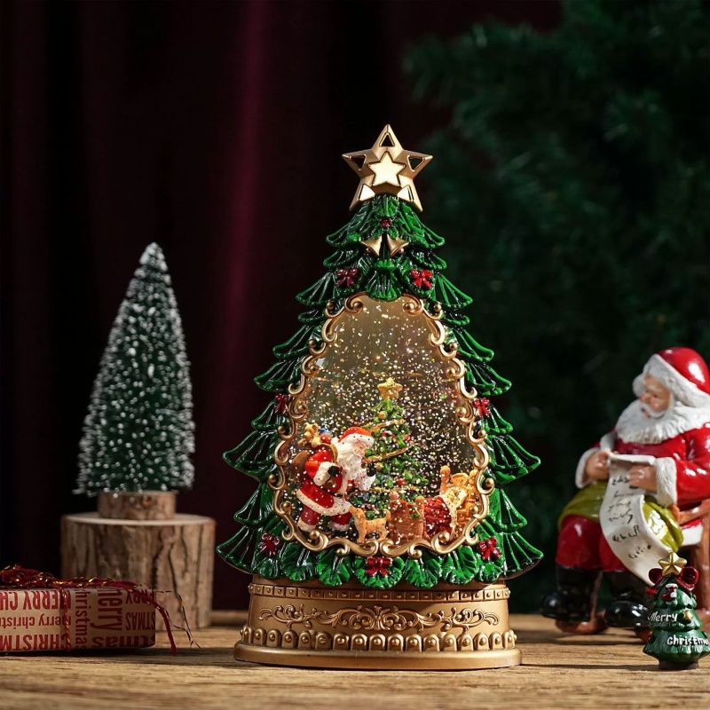 Snow Globe Music Box Christmas - Home Decor Lighting Tree recension och pris