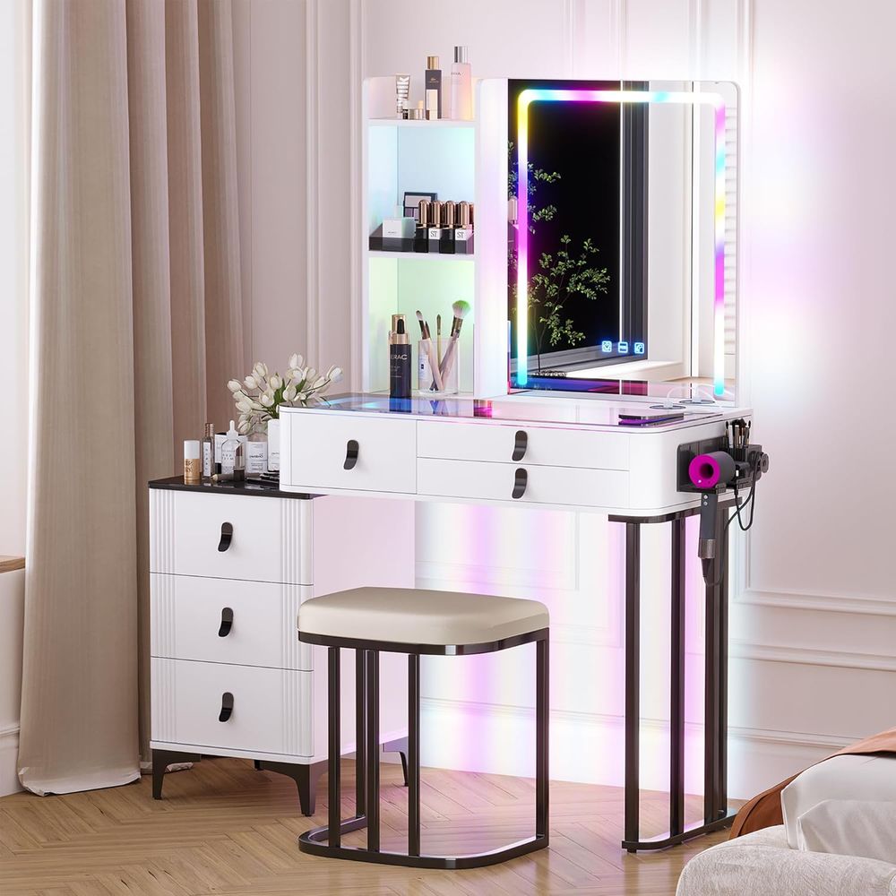 Gurexl RGB Vanity Desk with Wi - Furniture Lighting & Decor Magazine recension och pris