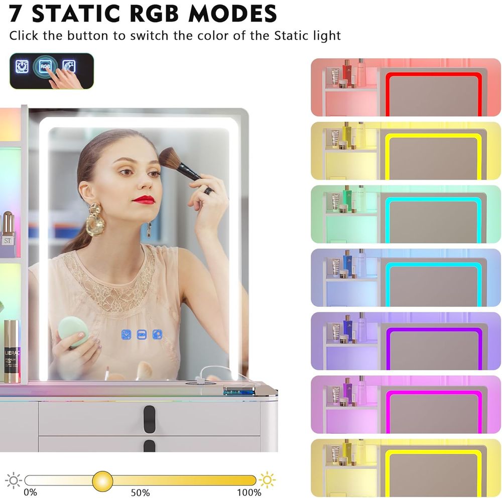 Gurexl RGB Vanity Desk with Wi - Furniture Lighting & Decor Magazine recension och pris