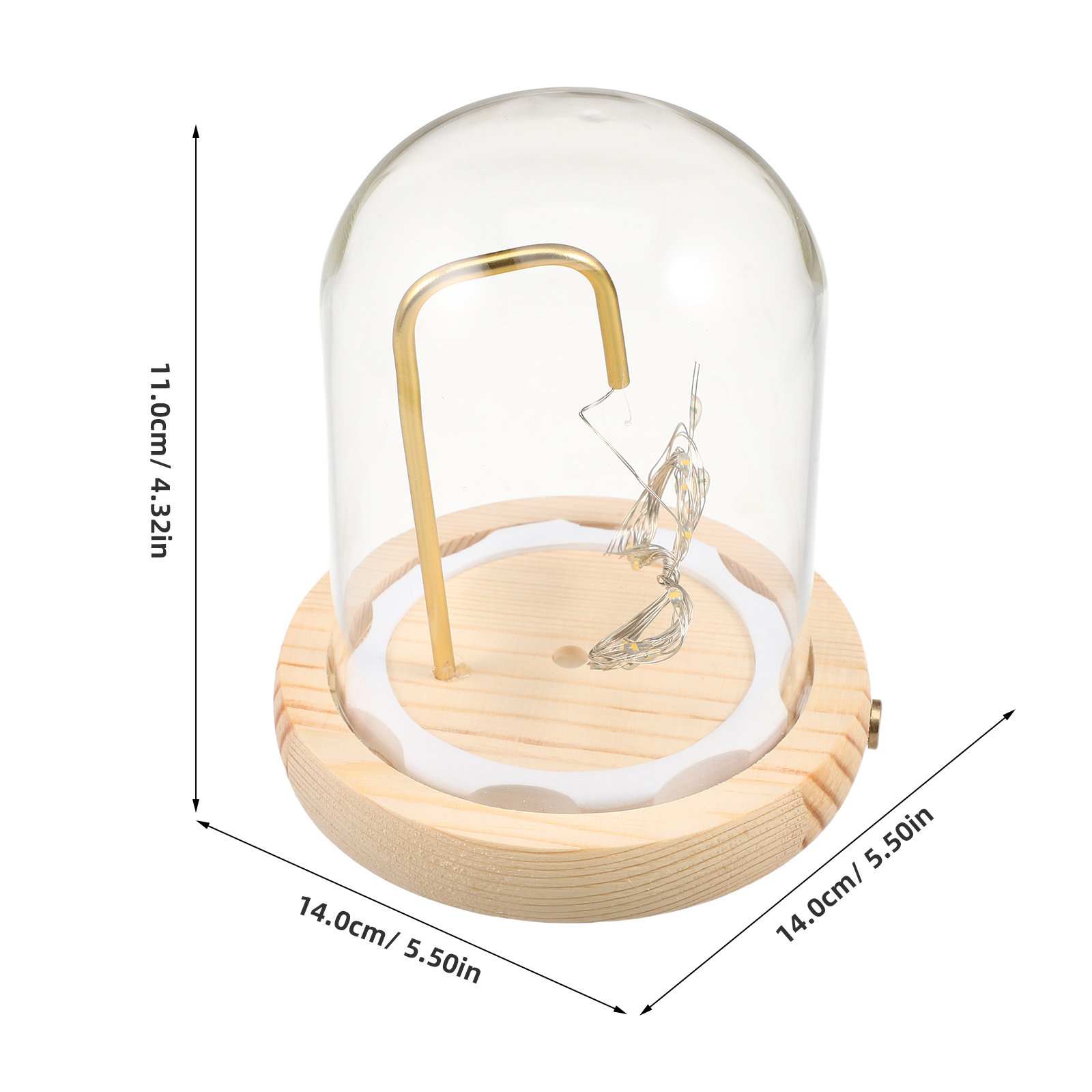 Glass Cloche Display Dome with - Office Lighting Decor recension och pris