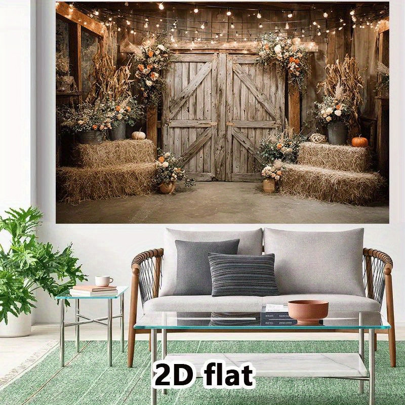 2D Flat, Rustic Barn Tapestry  - Lighting Decor Photos recension och pris