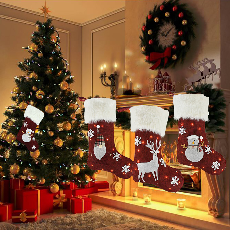 Christmas Socks With Led Light - Home Decor Lighting Tree recension och pris