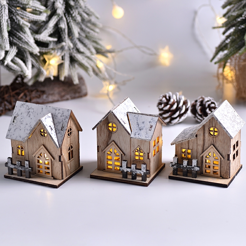 Christmas LED Light Wooden Hou - Home Decor Lighting Tree recension och pris