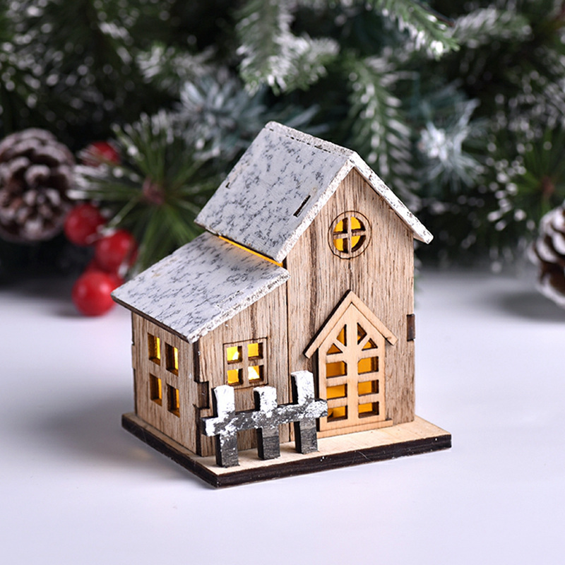 Christmas LED Light Wooden Hou - Home Decor Lighting Tree recension och pris
