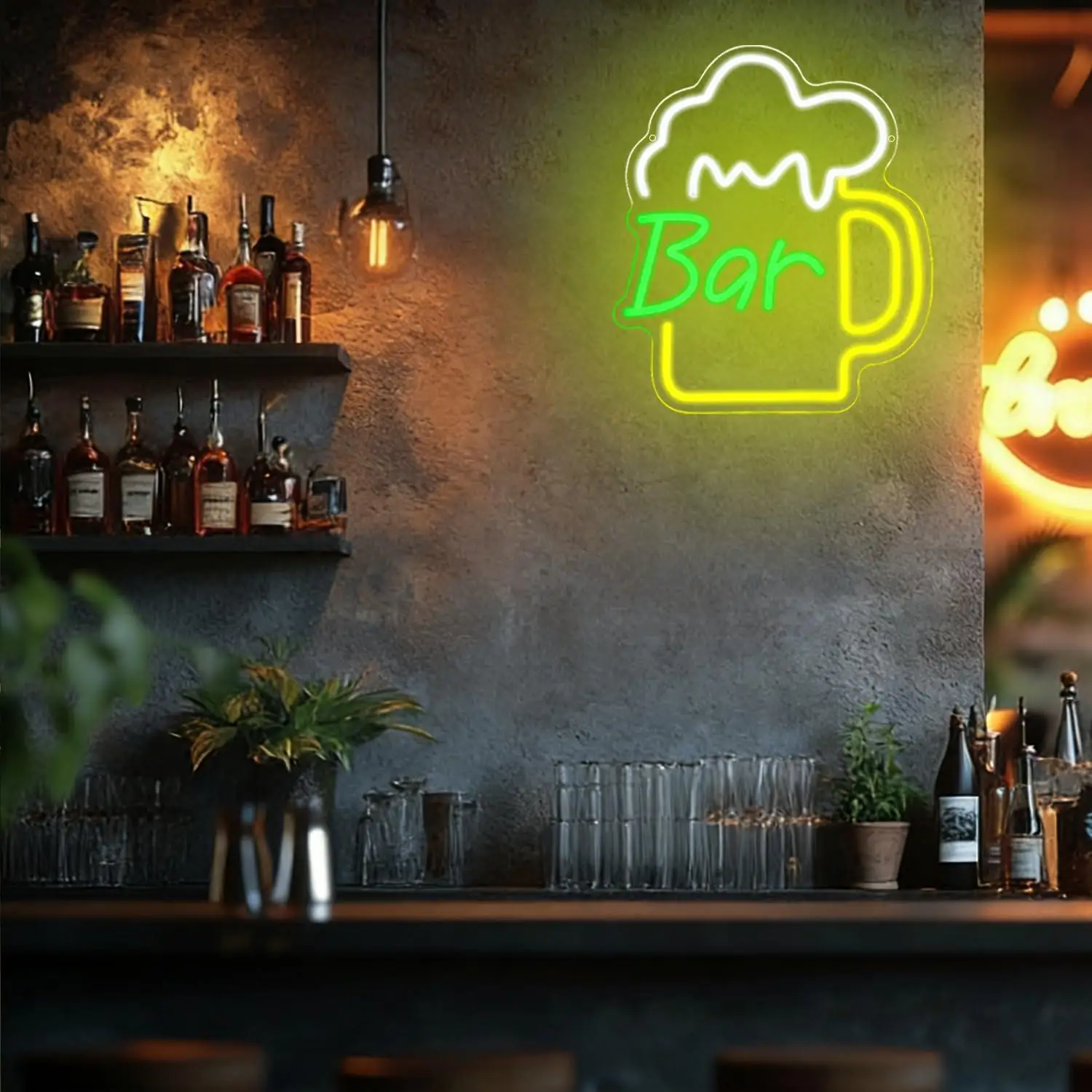 Beer Bar Neon Sign USB Dimmabl - Kitchen Decor Lighting recension och pris