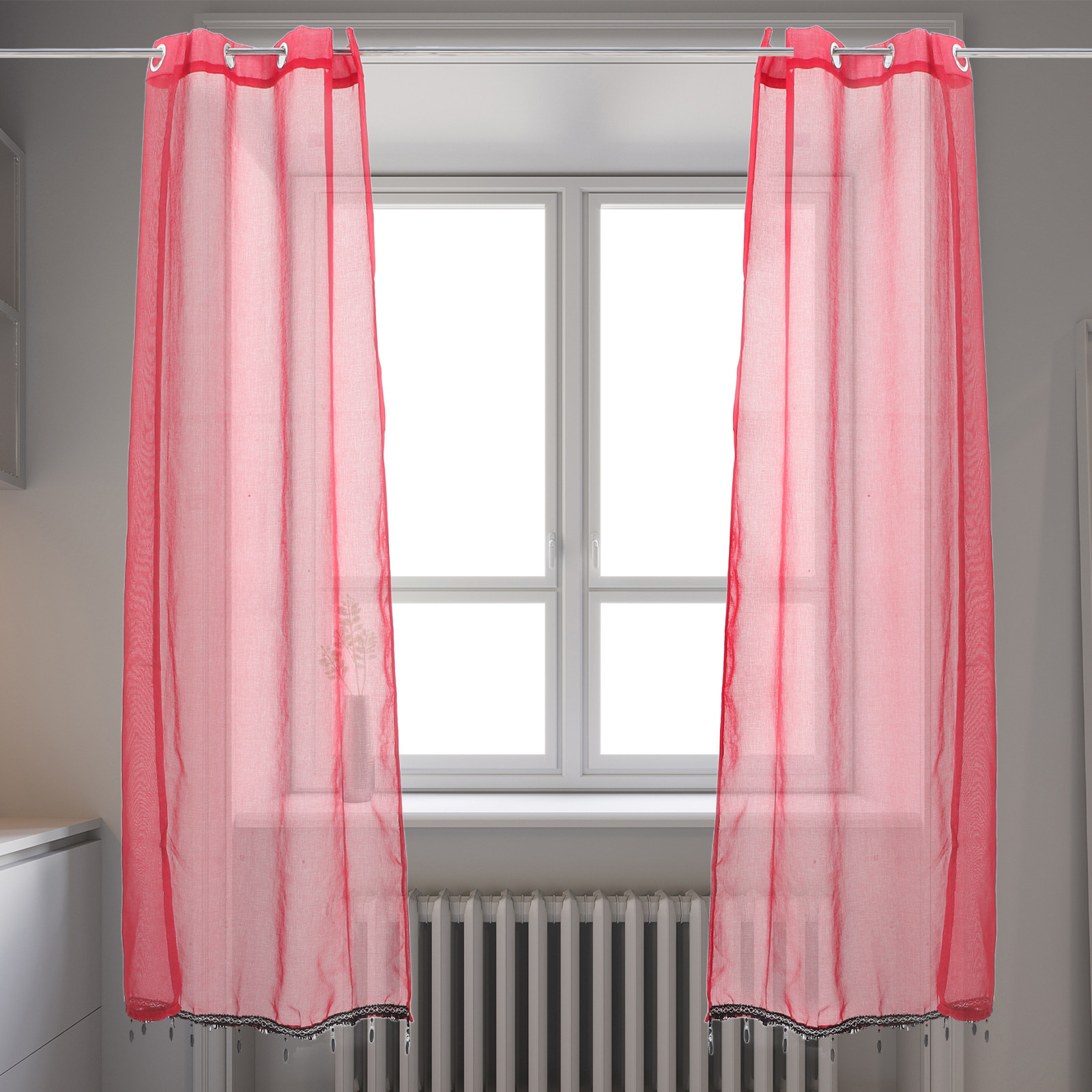 2Pcs Sheer Christmas Curtains  - Kitchen Decor Lighting recension och pris