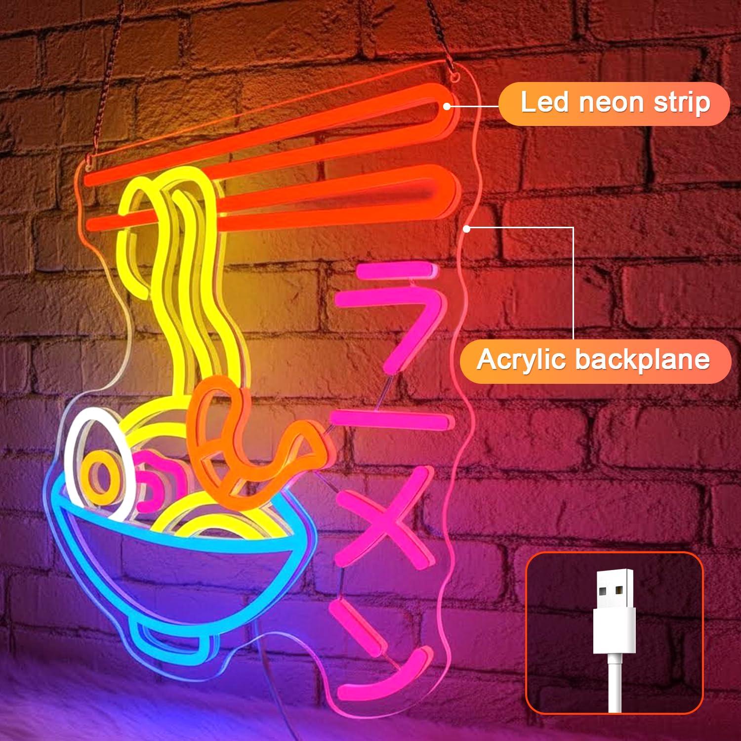 Ramen Neon Sign Japanese Noodl - Kitchen Decor Lighting recension och pris