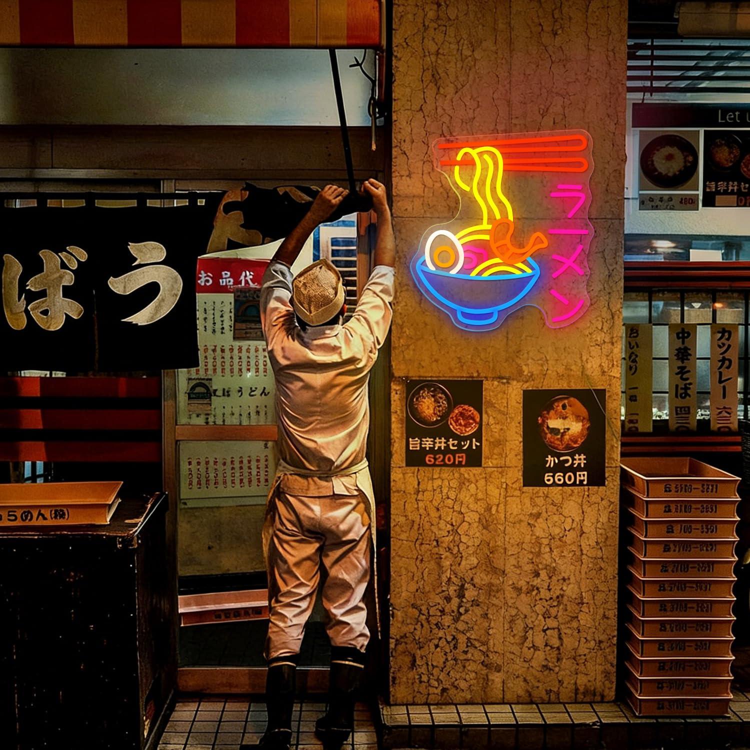 Ramen Neon Sign Japanese Noodl - Kitchen Decor Lighting recension och pris