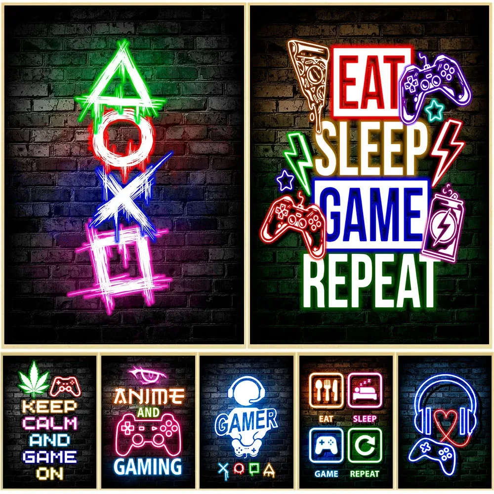 Gaming Neon Eat Sleep Game Rep - Office Lighting Decor recension och pris